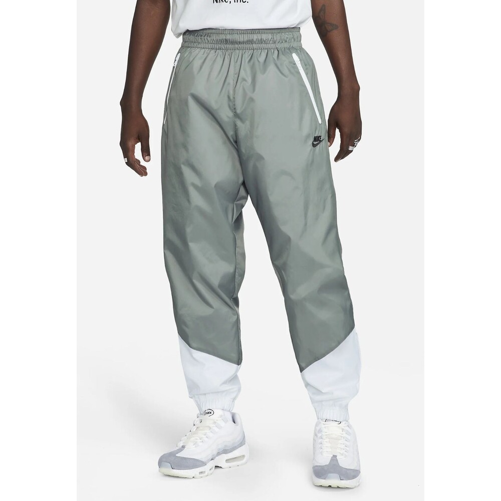 Nike Vintage Rare Windrunner Nylon Soccer Pants Glanz Silver White Large NWT